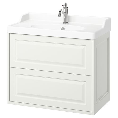 IKEA - TANNFORSEN/RUTSJÖN, wash-basin and cabinet, white, 82x49x74 cm