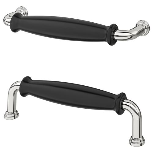 IKEA - KLINGSTORP, handle, black/chrome-plated, 141 mm