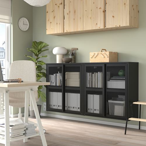 IKEA - IVAR, kapaklı dolap, siyah, 160x30x83 cm