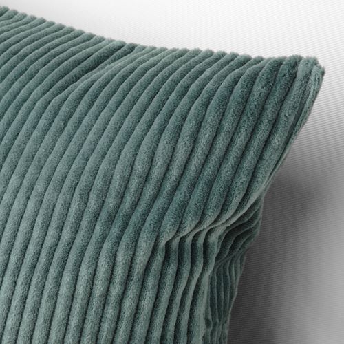 IKEA - ASVEIG, lace pillow cover, dark grey-turquoise, 40x58 cm