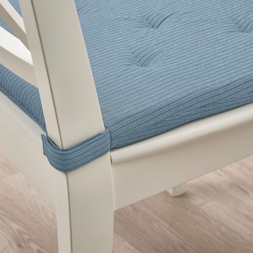 IKEA - JUSTINA, chair pad, grey/blue, 42/35x40x4 cm