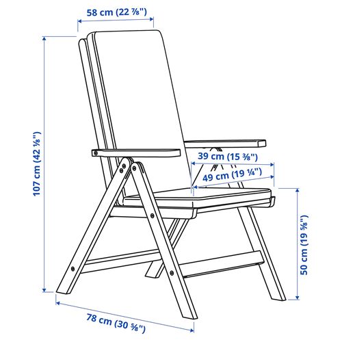 IKEA - BONDHOLMEN, dining table and adjustable chairs, white-beige