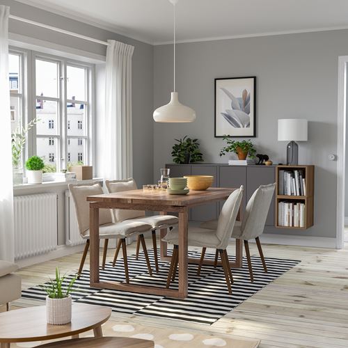 IKEA - MÖRBYLANGA, dining table, oak veneer-brown, 140x85 cm