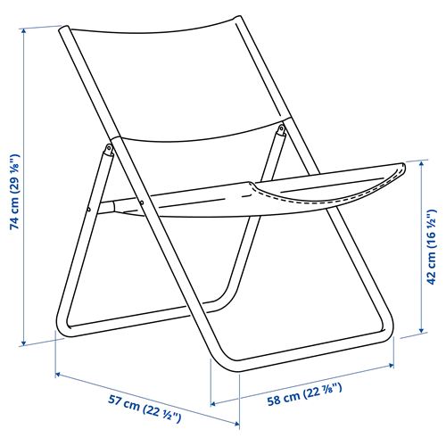 IKEA - MOFALLA, katlanır sandalye, paslanmaz çelik-bej