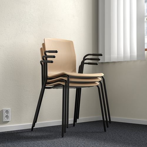 IKEA - LAKTARE, office chair, birch/black