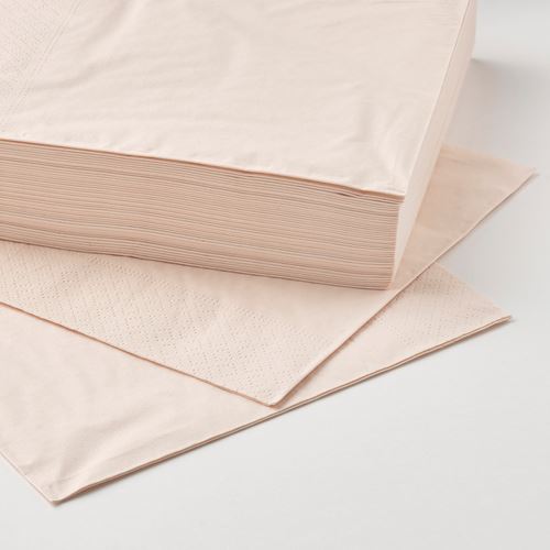 IKEA - FANTASTISK, paper napkin, pale pink, 40x40 cm