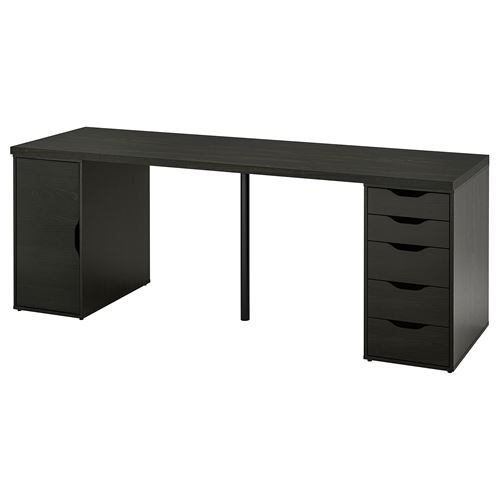 IKEA - ALEX, desk, black-brown/black, 200x60 cm