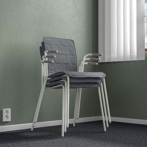 IKEA - LAKTARE, office chair, Gunnared medium grey-white