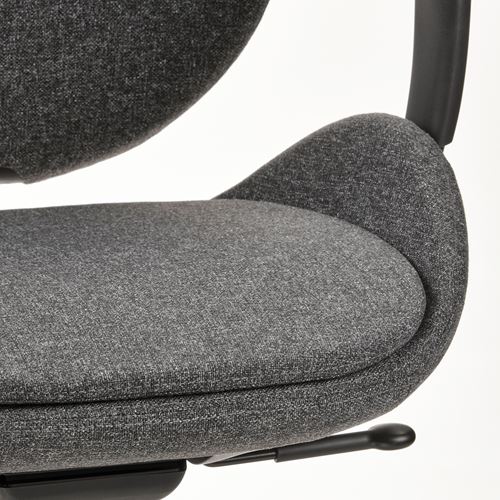 IKEA - HATTEFJALL, office chair, gunnared dark grey-black