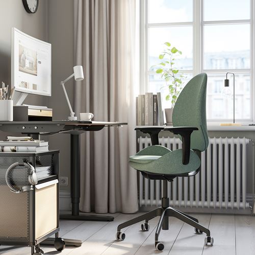 IKEA - HATTEFJALL, office chair, gunnared green-black