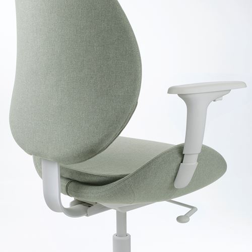 IKEA - HATTEFJALL, office chair, Gunnared light green-white