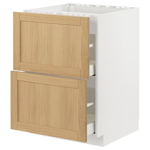IKEA - METOD/MAXIMERA, ocak alt dolabı, FORSBACKA meşe, 60x60 cm
