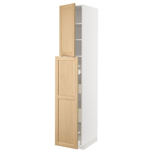 IKEA - METOD/MAXIMERA, kitchen high cabinet, FORSBACKA oak, 40x60x220 cm