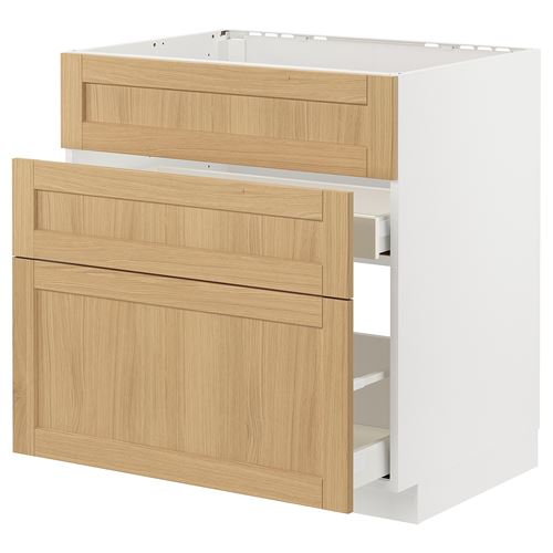IKEA - METOD/MAXIMERA, eviye dolabı, FORSBACKA meşe, 80x60 cm