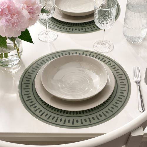IKEA - TUVIRIS, place mat, grey-green, 37 cm