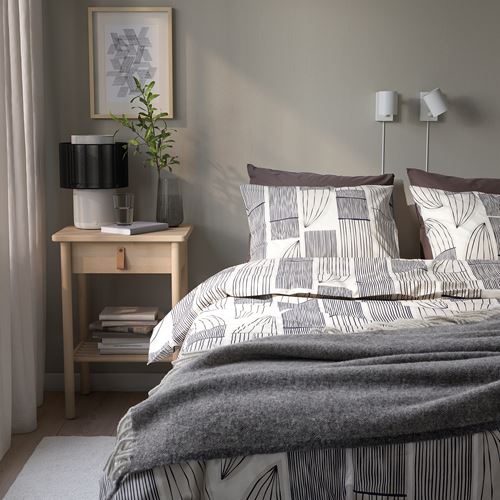 IKEA - BERGKORSÖRT, single duvet cover sets, grey/white, 150x200/50x60 cm