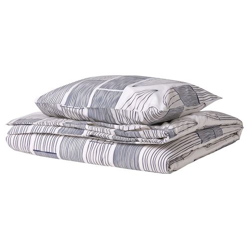 IKEA - BERGKORSÖRT, single duvet cover sets, grey/white, 150x200/50x60 cm