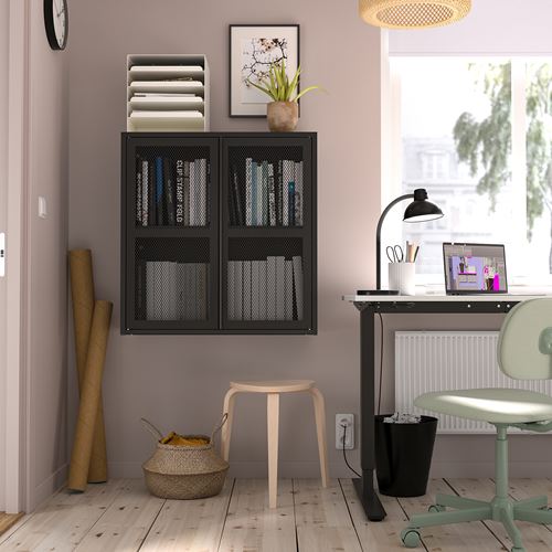 IKEA - IVAR, cabinet with door, black, 80x83 cm