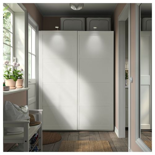 IKEA - PAX/BERGSBO, PAX sliding door wardrobe, white, 150x66x201 cm