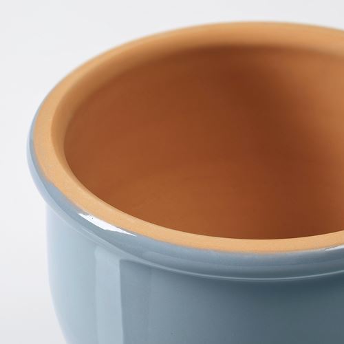 IKEA - TRUMPETBUSKE, stoneware plant pot, blue, 15 cm