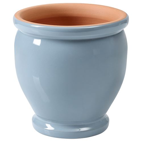 IKEA - TRUMPETBUSKE, stoneware plant pot, blue, 12 cm