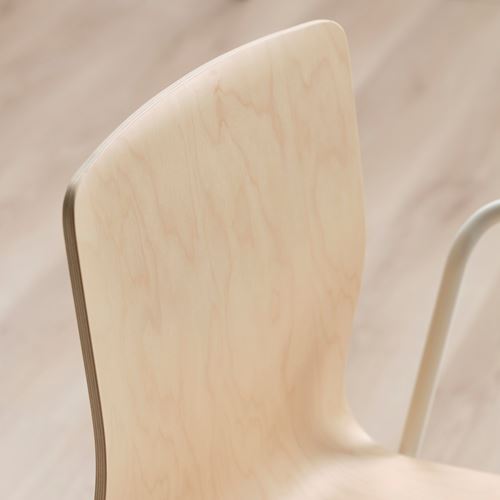 IKEA - LAKTARE, office chair, birch veneer-white