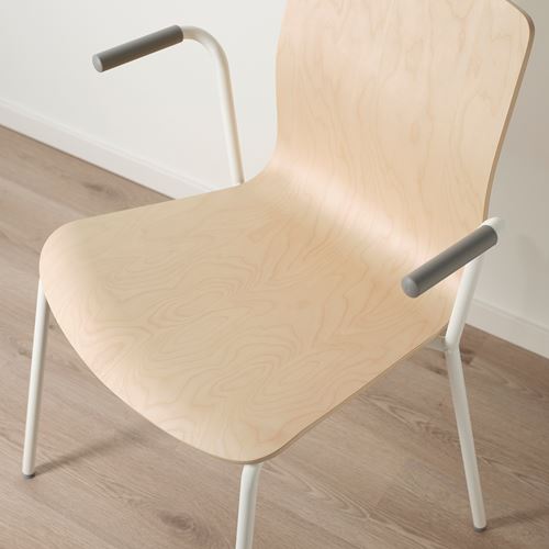 IKEA - LAKTARE, office chair, birch veneer-white