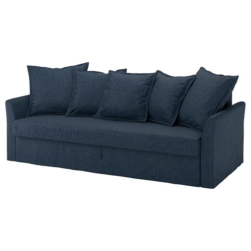 IKEA - HOLMSUND, 3-seat sofa-bed, kilanda dark blue