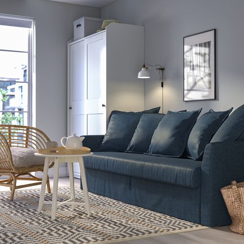 IKEA - HOLMSUND, 3-seat sofa-bed, kilanda dark blue