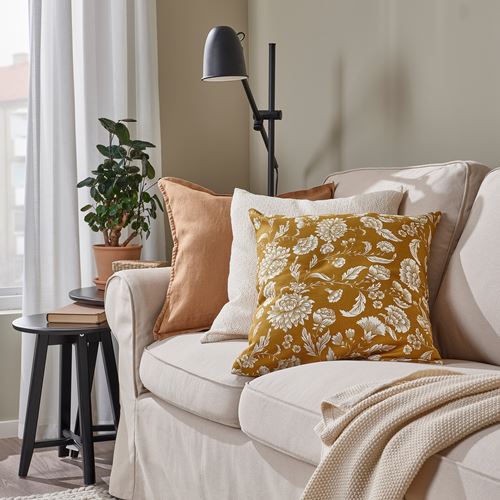 IKEA - IDALINNEA, lace pillow cover, yellow-brown, 50x50 cm