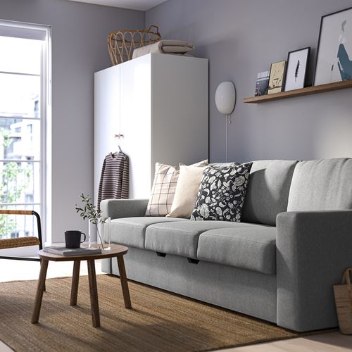 IKEA - BARSLÖV, 3-seat sofa-bed, tibbleby beige/grey