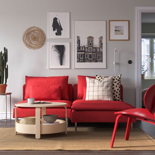 IKEA - SÖDERHAMN, 2-seat sofa, tonerud red