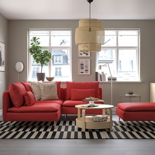 IKEA - SÖDERHAMN, corner sofa, tonerud red