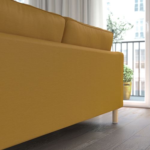 IKEA - PARUP, 2-seat sofa and chaise longue, vissle yellow-brown