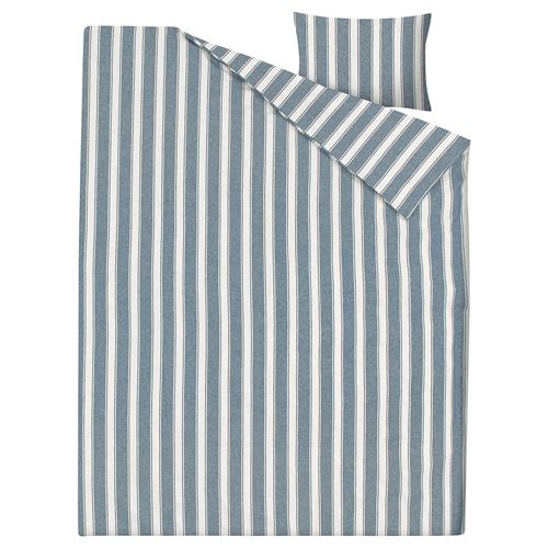 IKEA - STRUTBRAKEN, single duvet cover sets, blue-white, 150x200/50x60 cm