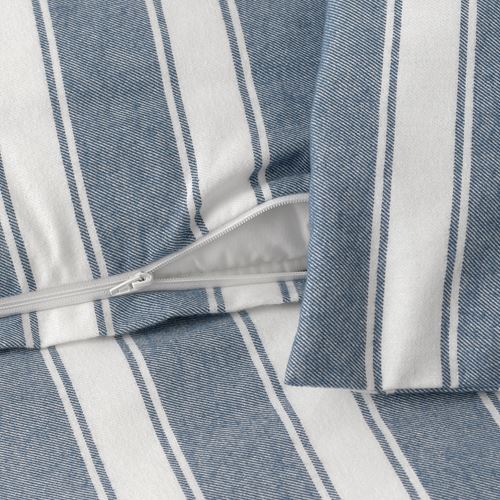 IKEA - STRUTBRAKEN, double quilt cover and 2 pillowcases, blue-white, 240x220/50x60 cm