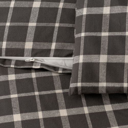 IKEA - STRUTBRAKEN, double quilt cover and 2 pillowcases, grey, 240x220/50x60 cm