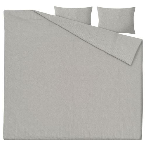 IKEA - STRUTBRAKEN, double quilt cover and 2 pillowcases, grey, 240x220/50x60 cm