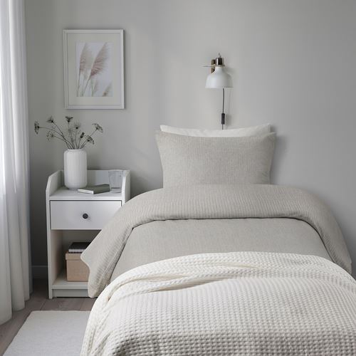 IKEA - STRUTBRAKEN, single duvet cover sets, grey, 150x200/50x60 cm