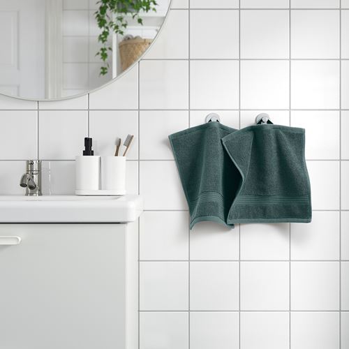 IKEA - FREDRIKSJÖN, hand towel, grey-turquoise, 30x30 cm