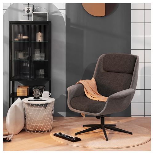IKEA - ALEBY, swivel wing chair, Gunnared medium grey