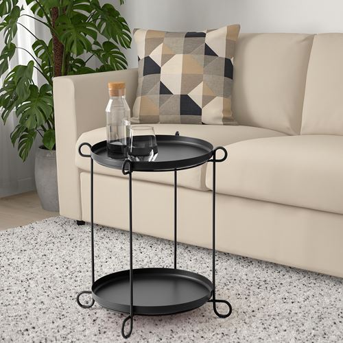 IKEA - LIVELYCKE, tray table, black, 50x54 cm