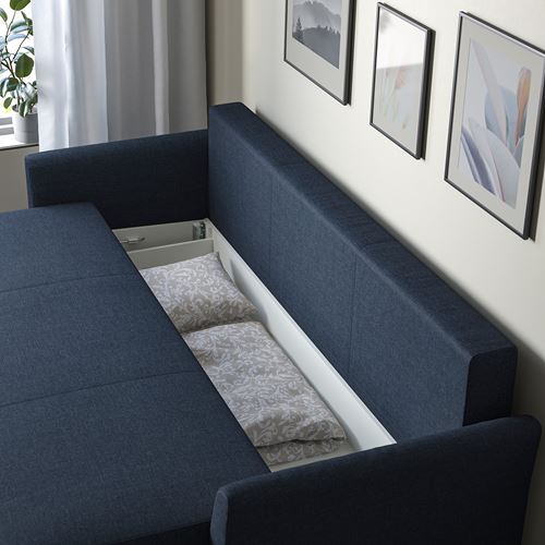 IKEA - HOLMSUND, 3-seat sofa-bed, kilanda dark blue