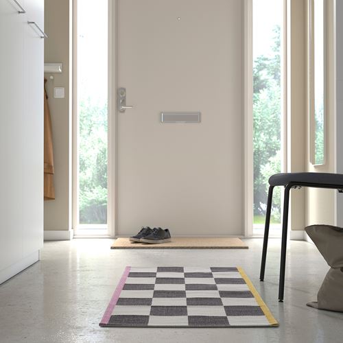 IKEA - KLASSRUM, runner rug, white/black, 60x120 cm