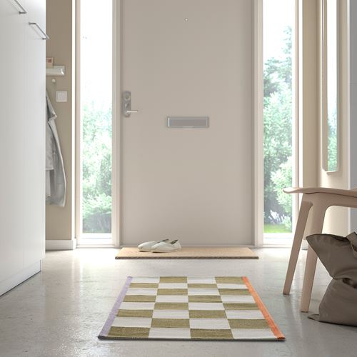 IKEA - KLASSRUM, runner rug, white/green, 60x120 cm