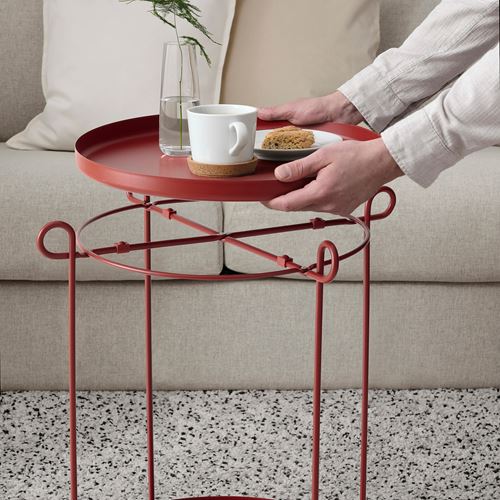 IKEA - LIVELYCKE, tray table, red, 50x54 cm