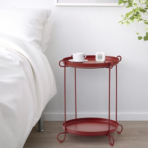 IKEA - LIVELYCKE, tray table, red, 50x54 cm