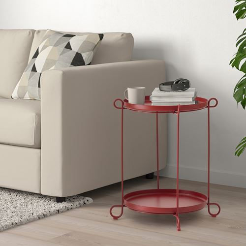 IKEA - LIVELYCKE, tray table, red, 50x54 cm