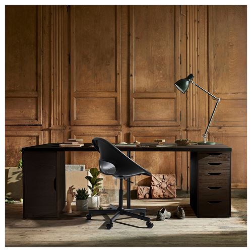 IKEA - ALEX, desk, black-brown/black, 200x60 cm