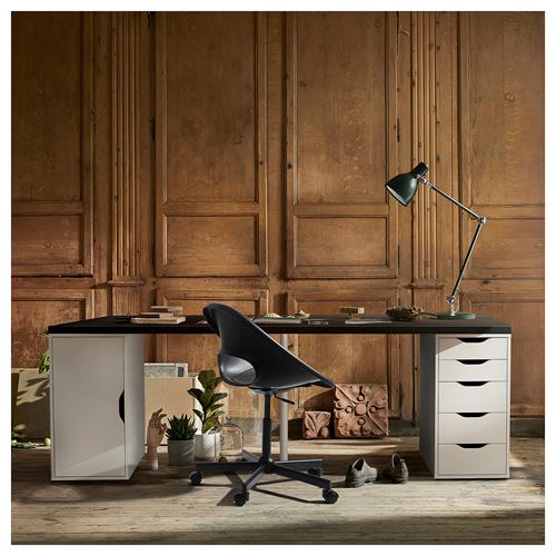 IKEA - ALEX, çalışma masası, venge-beyaz, 200x60 cm